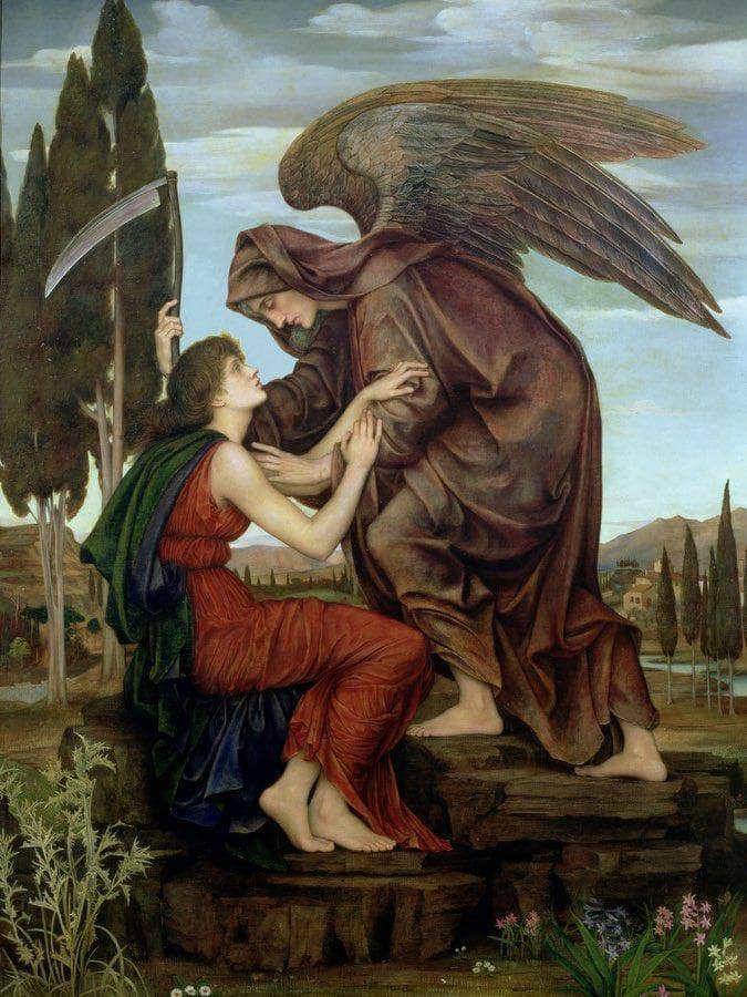 The Angel Of Death 1881 By Evelyn De Print, Canvas Art, Framed