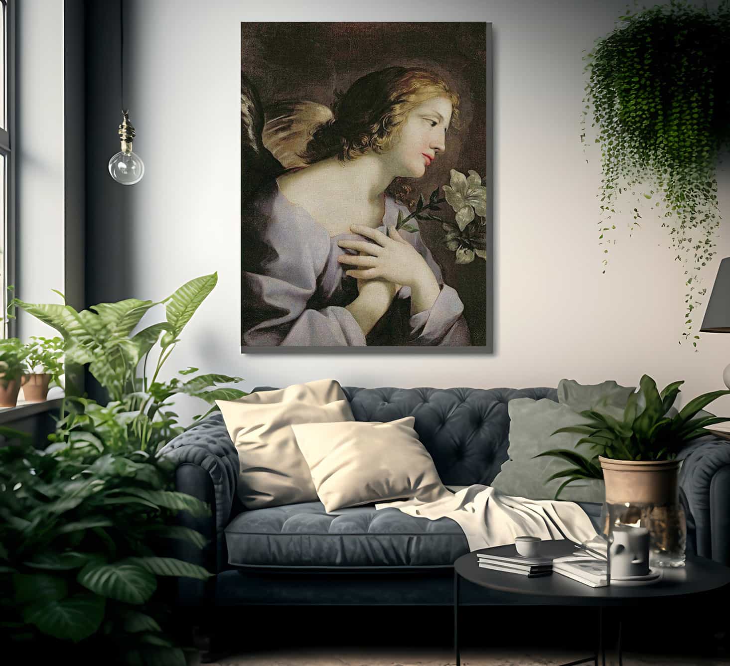 The Angel Of The Annunciation By Giovanni Francesco Romanelli Fine Art Print