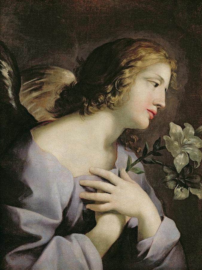 The Angel Of The Annunciation By Giovanni Francesco Romanelli Fine Art Print