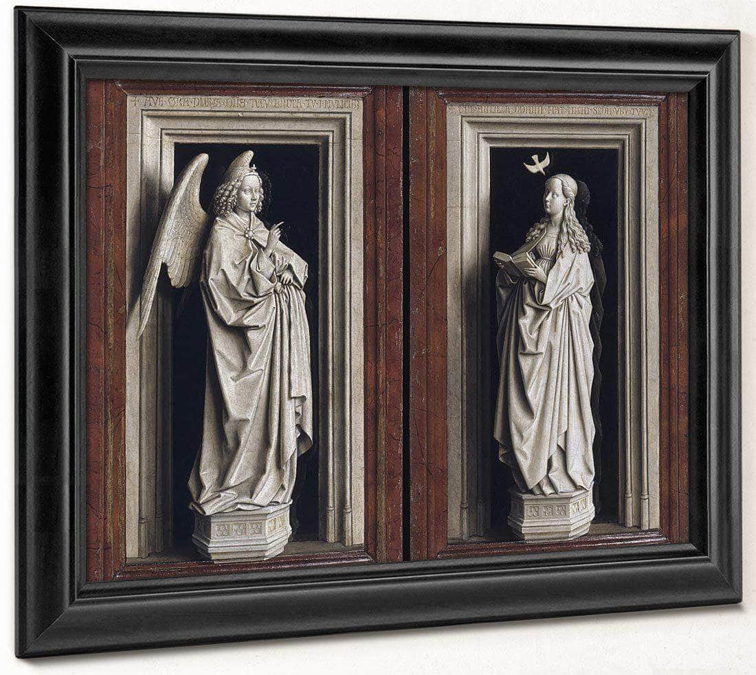 The Annuciation Diptych By Jan Van Eyck Fine Art Print