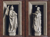 The Annuciation Diptych By Jan Van Eyck Fine Art Print