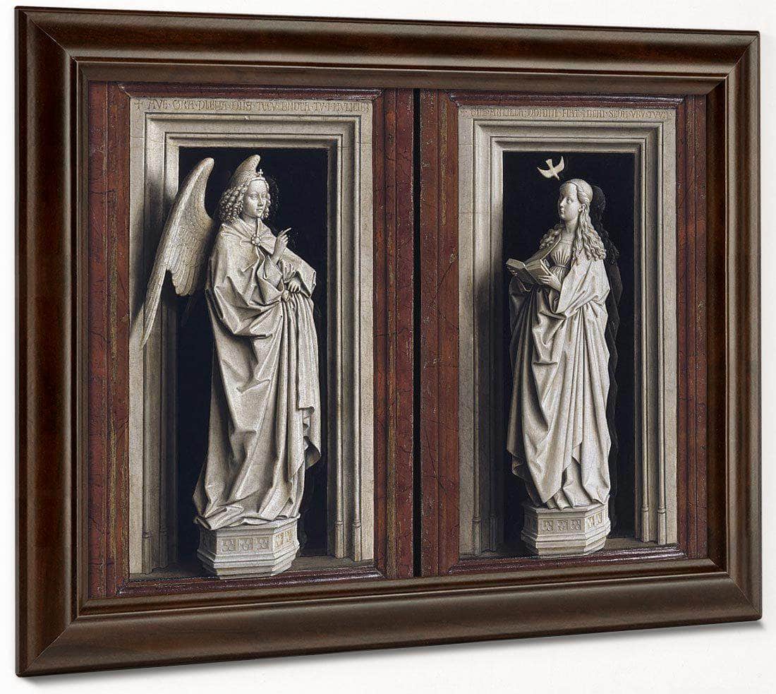 The Annuciation Diptych By Jan Van Eyck Fine Art Print
