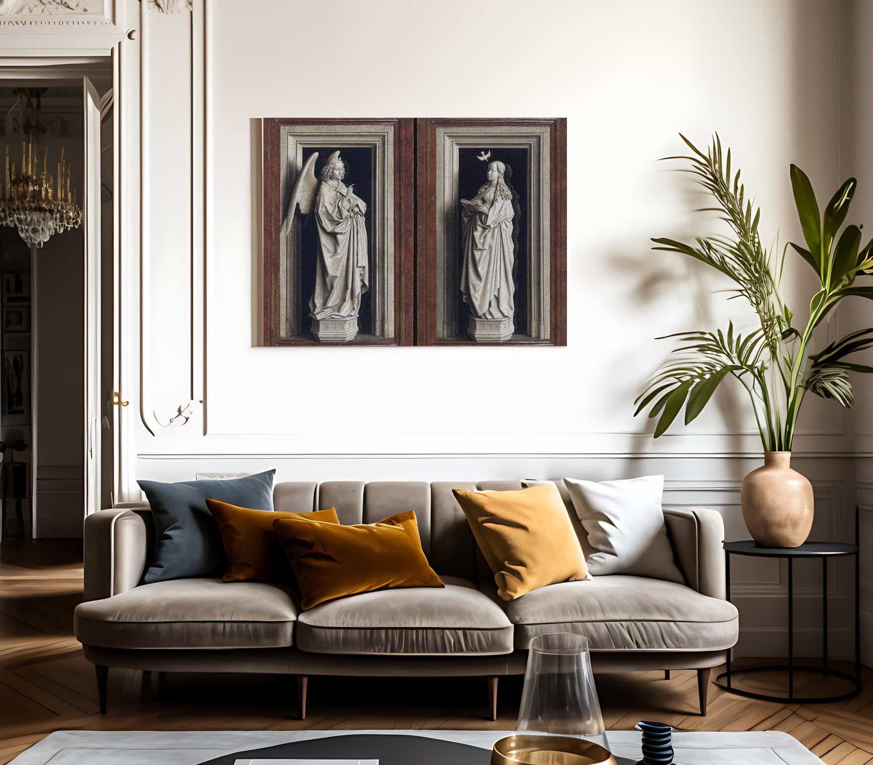 The Annuciation Diptych By Jan Van Eyck Fine Art Print