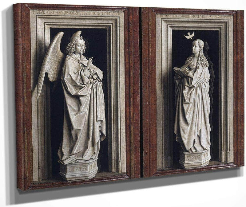 The Annuciation Diptych By Jan Van Eyck Fine Art Print