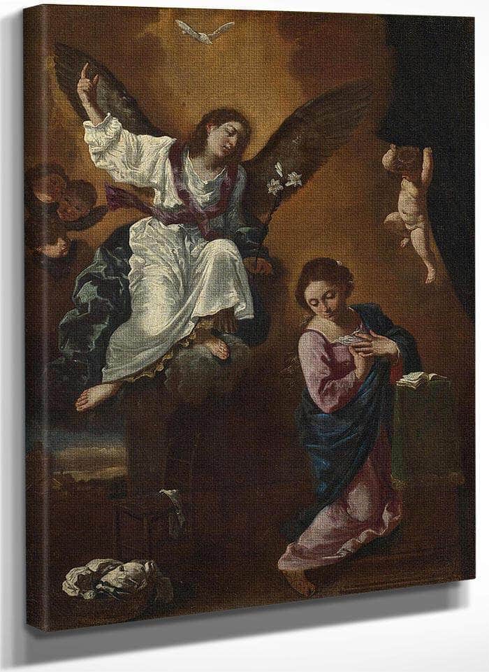 The Annunciation By Flaminio Torri Fine Art Print