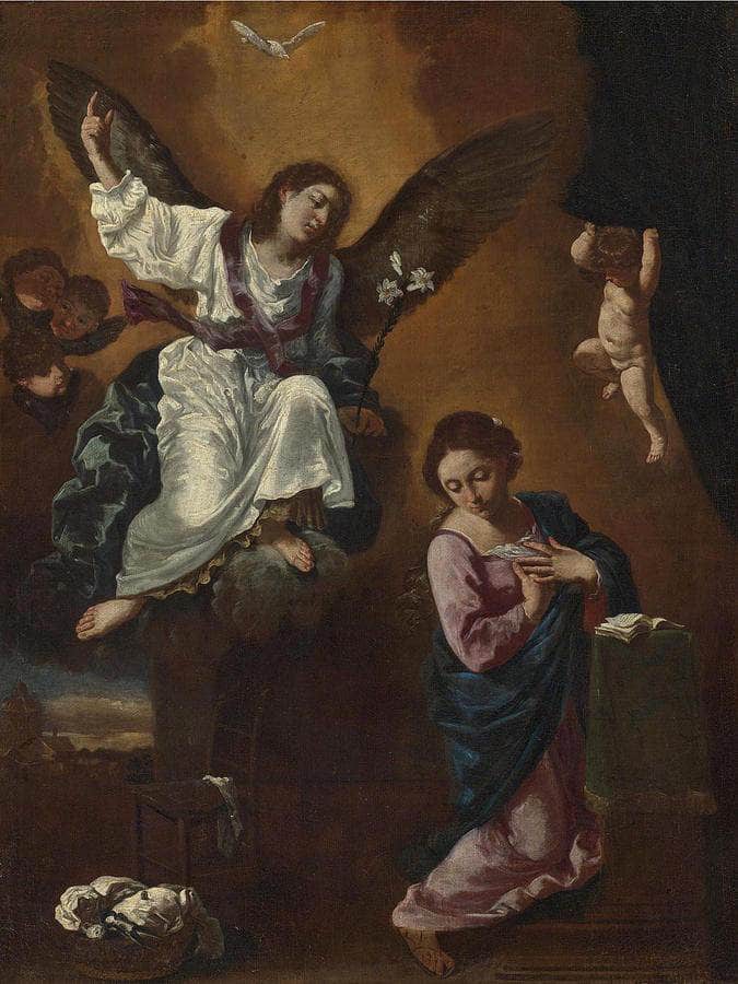The Annunciation By Flaminio Torri Fine Art Print