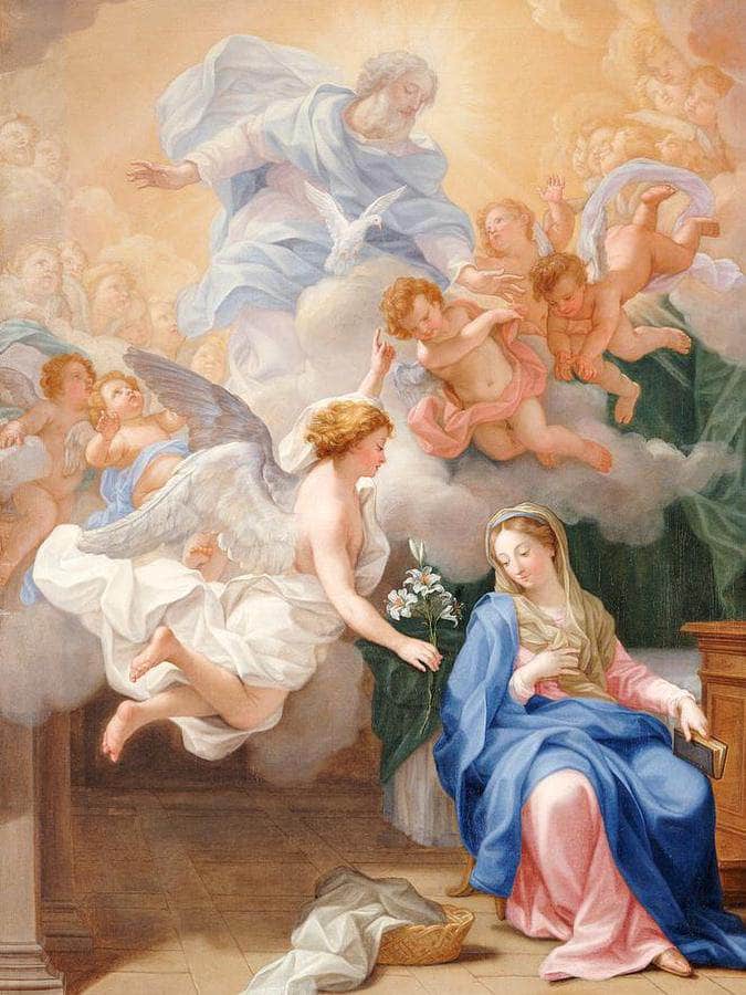 The Annunciation By Giovanni Odazzi Fine Art Print