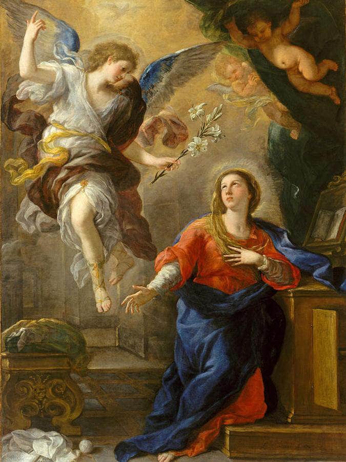 The Annunciation By Luca Giordano Fine Art Print
