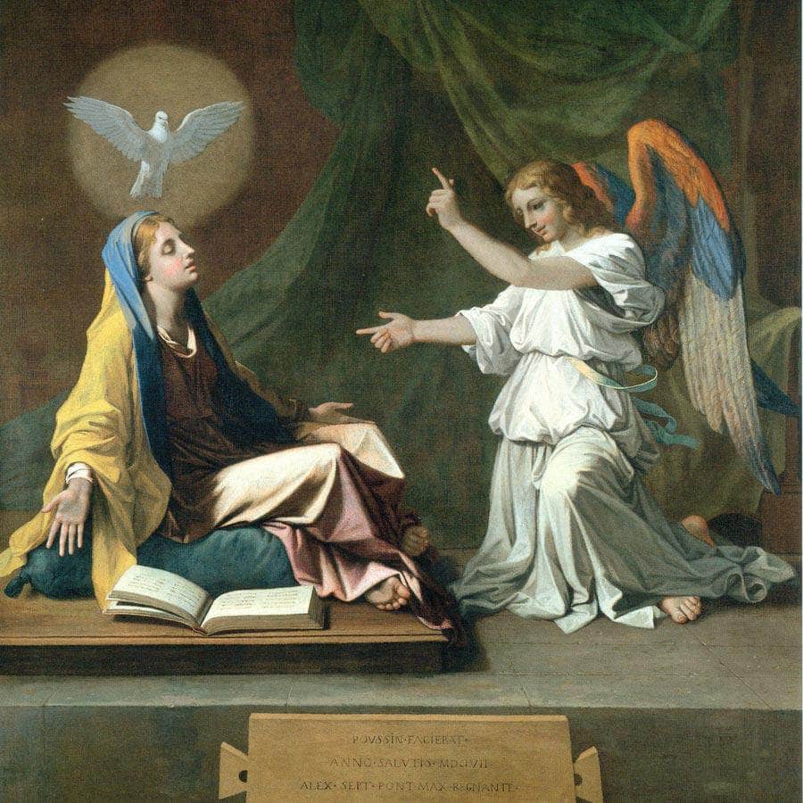 The Annunciation By Nicolas Poussin Fine Art Print
