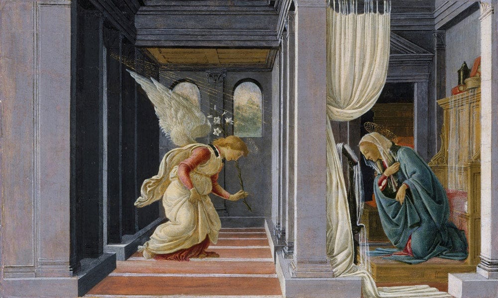 The Annunciation By Sandro Botticelli Fine Art Print