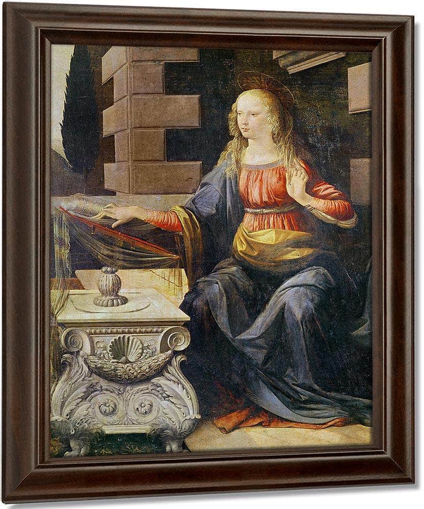 The Annunciation Detail Of The Virgin By Leonardo Da Vinci Fine Art Print