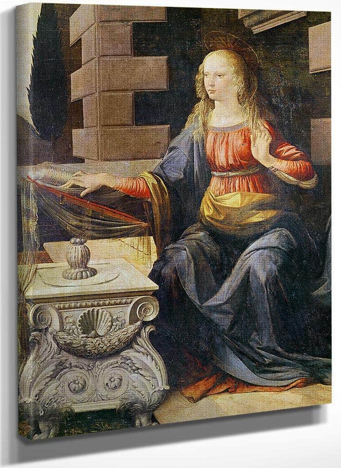 The Annunciation Detail Of The Virgin By Leonardo Da Vinci Fine Art Print