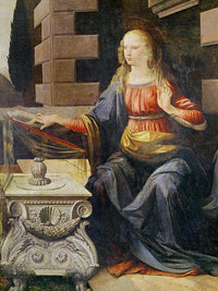The Annunciation Detail Of The Virgin By Leonardo Da Vinci Fine Art Print