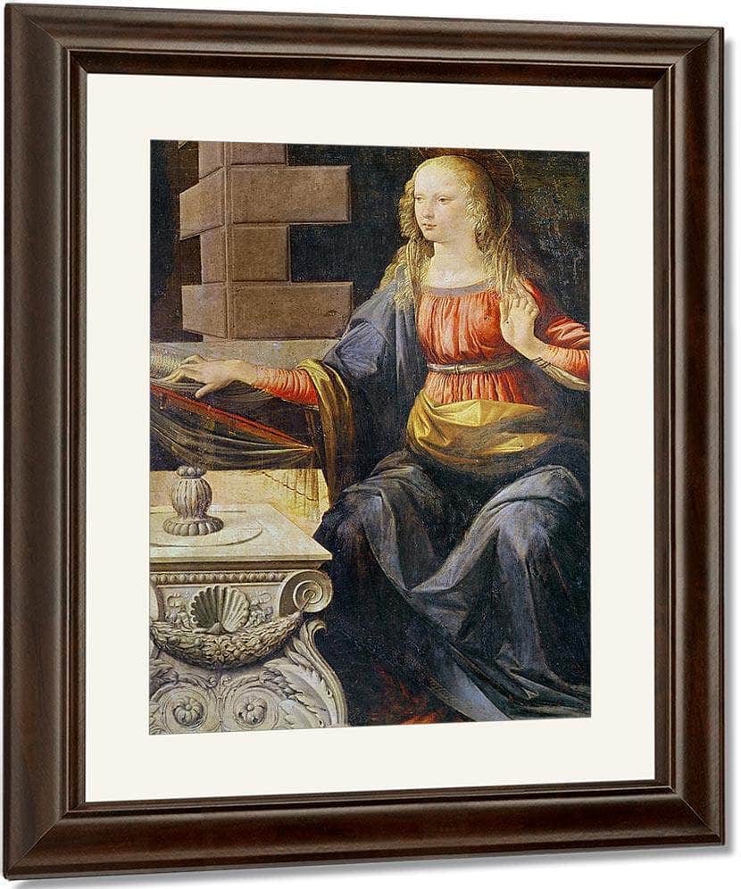The Annunciation Detail Of The Virgin By Leonardo Da Vinci Fine Art Print