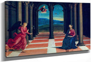 The Annunciation (From Thepredella Of The Coronation Of The Virgin) By Raphael Fine Art Print