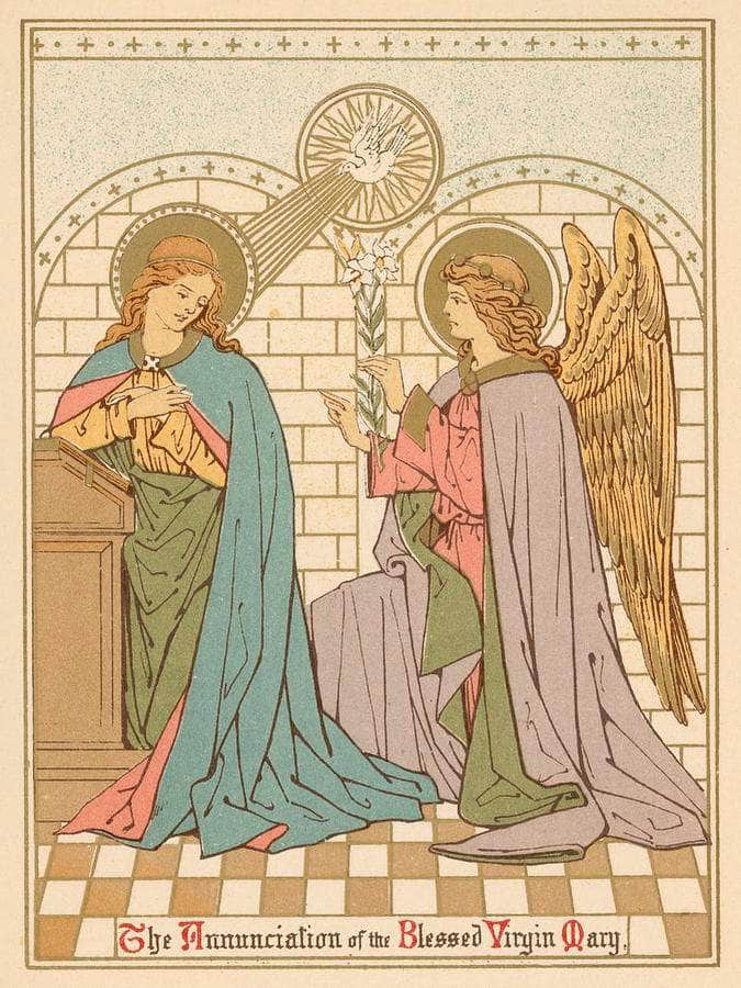 The Annunciation Of The Blessed Virgin Mary By English School Fine Art Print