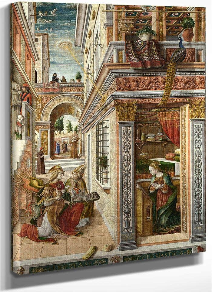 The Annunciation With Saint Emidius By Carlo Crivelli Fine Art Print