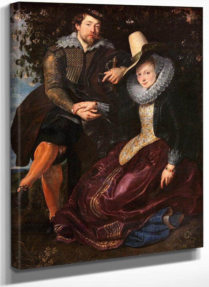 The Artist And His First Wife Isabella Brant In The Honeysuckle Bower By Peter Paul Rubens Fine Art Print