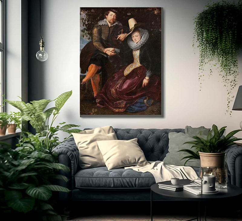 The Artist And His First Wife Isabella Brant In The Honeysuckle Bower By Peter Paul Rubens Fine Art Print