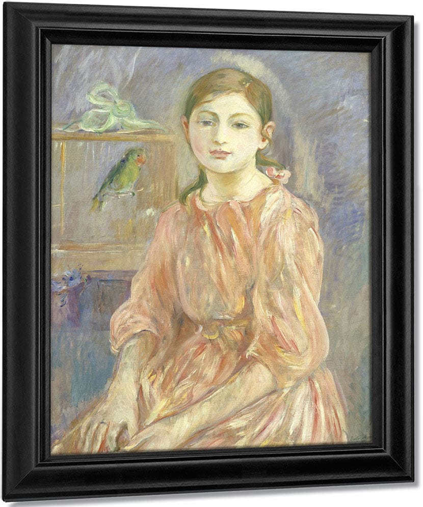 The Artist's Daughter With A Parakeet By Berthe Morisot Fine Art Print