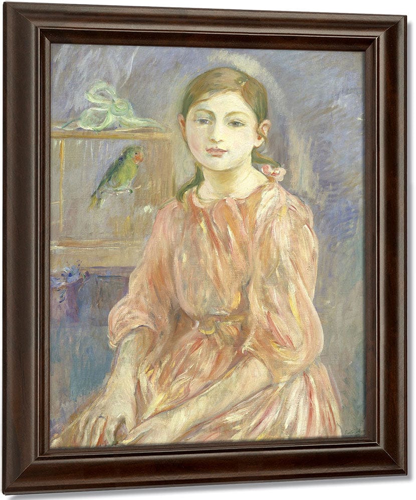 The Artist's Daughter With A Parakeet By Berthe Morisot Fine Art Print