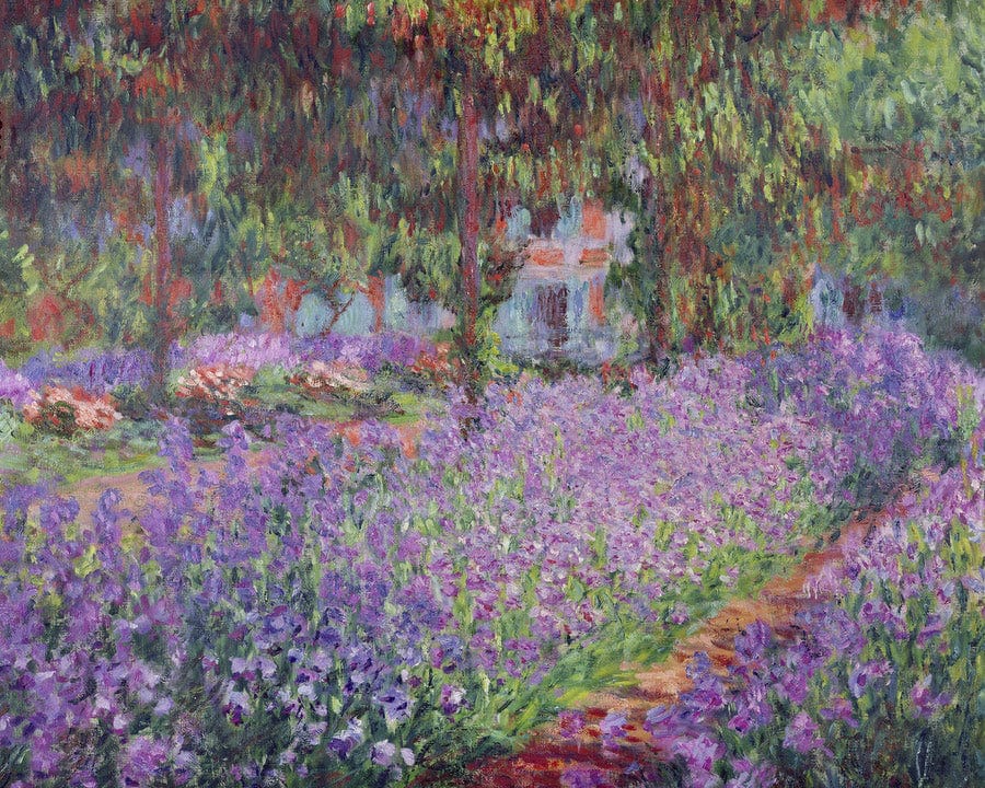 The Artist's Garden At Giverny By Claude Monet Fine Art Print
