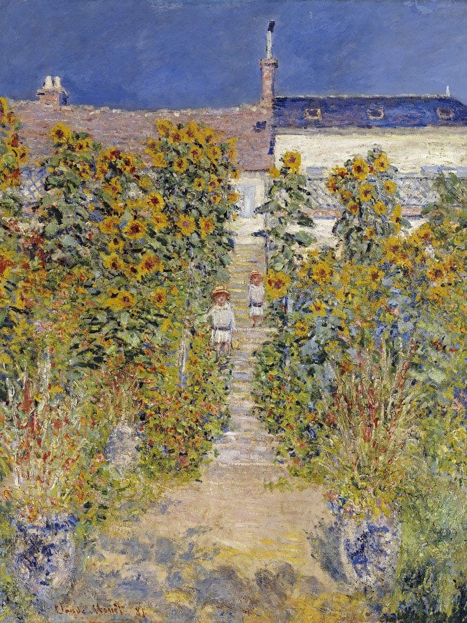 The Artist's Garden At Vetheuil 1 By Claude Monet Fine Art Print