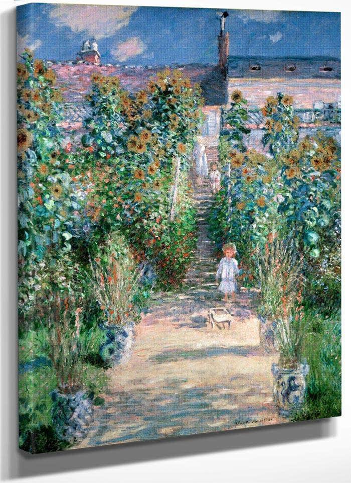 The Artist's Garden At Vetheuil By Monet Claude Fine Art Print
