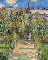 The Artist's Garden At Vetheuil Painting Claude Monet Canvas Art Fine Art Print