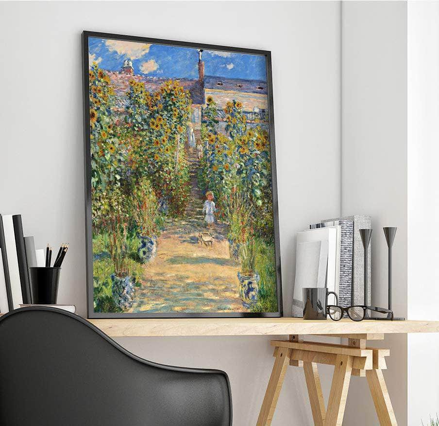 The Artist's Garden At Vetheuil Painting Claude Monet Canvas Art Fine Art Print