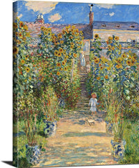 The Artist's Garden At Vetheuil Painting Claude Monet Canvas Art Fine Art Print