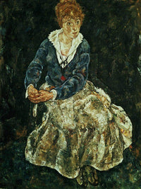 The Artist's Wife Seated By Egon Schiele Fine Art Print