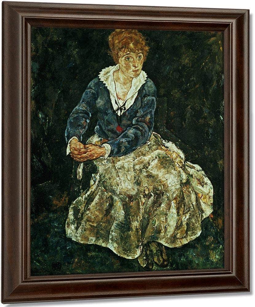 The Artist's Wife Seated By Egon Schiele Fine Art Print