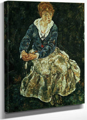 The Artist's Wife Seated By Egon Schiele Fine Art Print