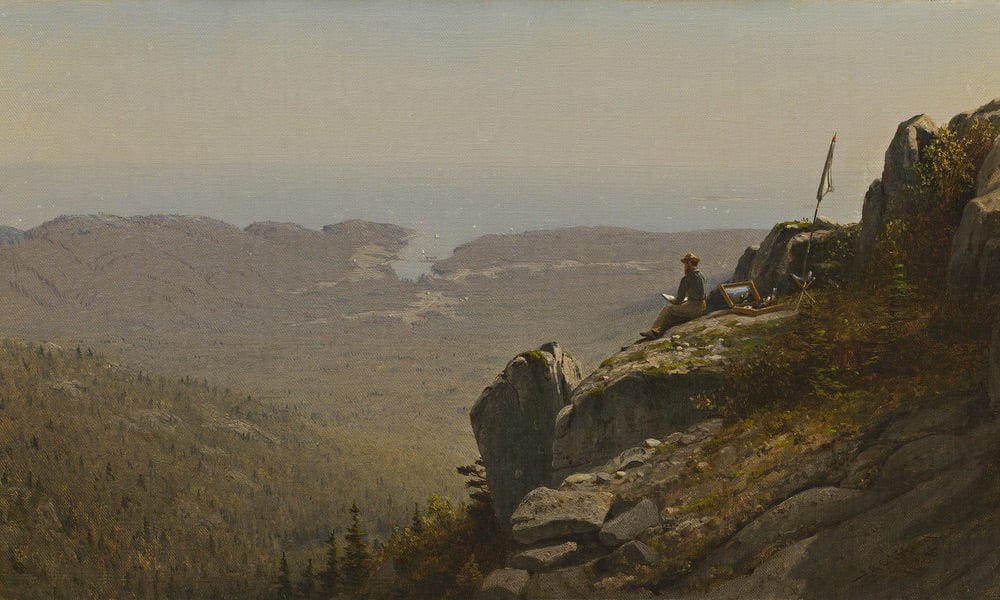 The Artist Sketching At Mount Desert, Maine By Sanford Robinson Gifford Fine Art Print