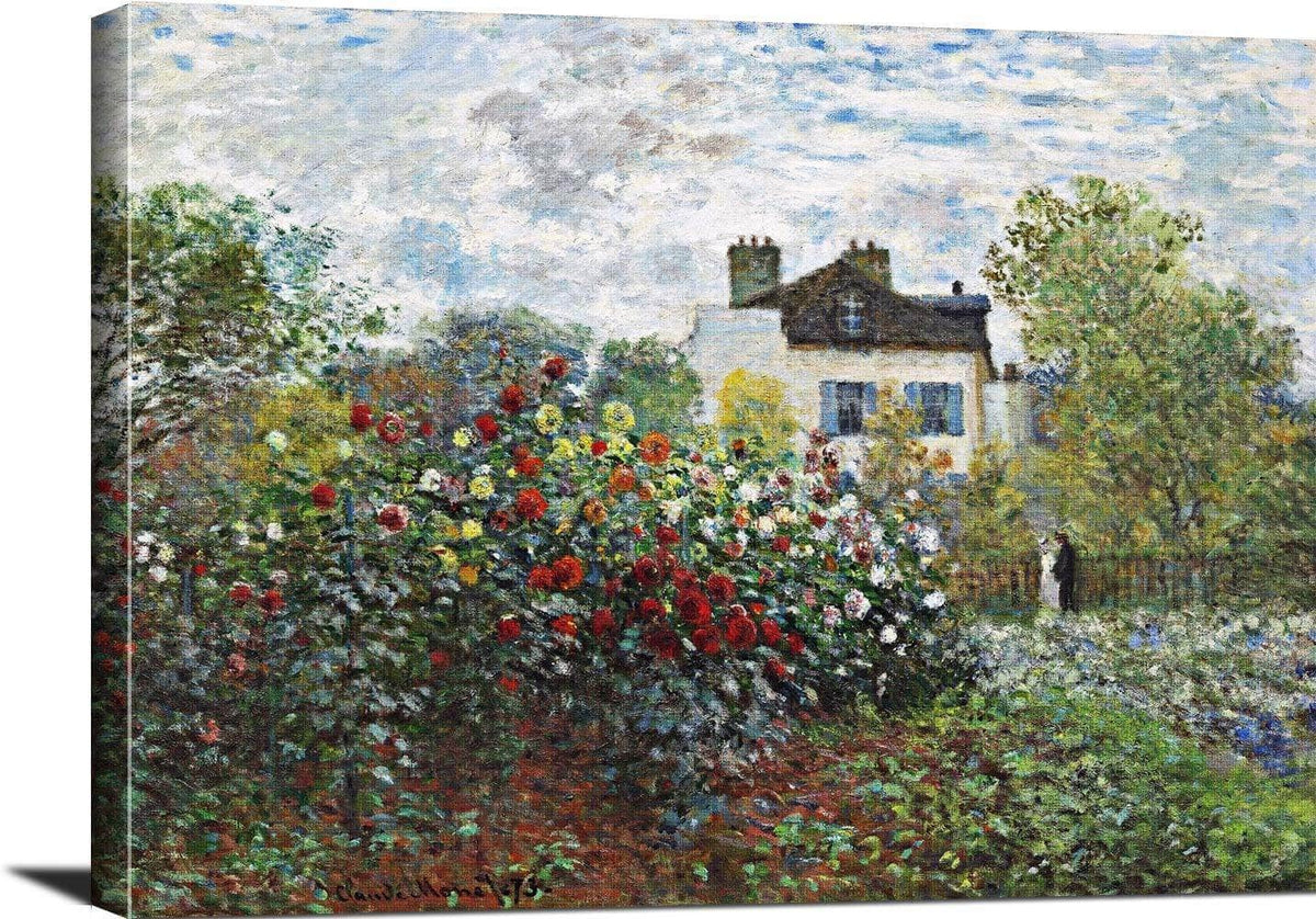 The Artists Garden In Argenteuil Painting Claude Monet Canvas Art Fine Art Print