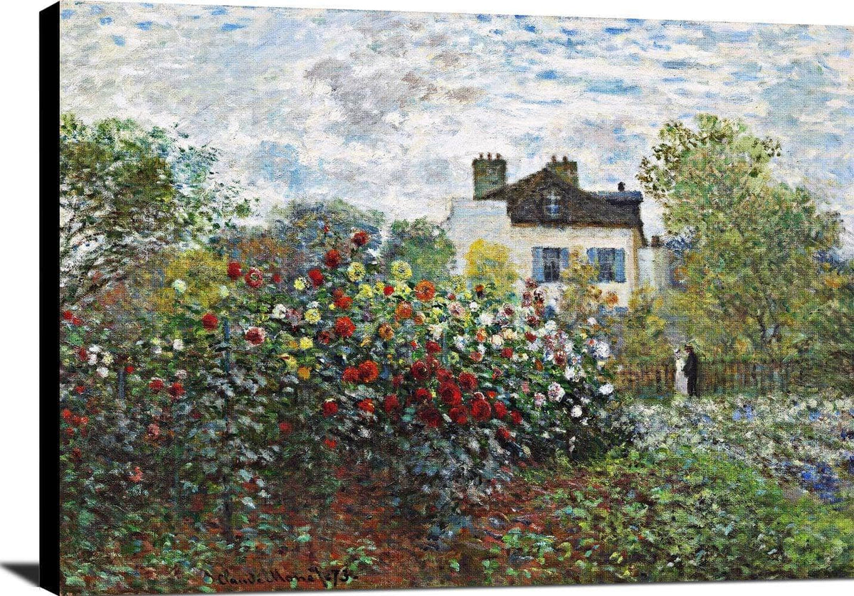 The Artists Garden In Argenteuil Painting Claude Monet Canvas Art Fine Art Print