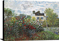 The Artists Garden In Argenteuil Painting Claude Monet Canvas Art Fine Art Print