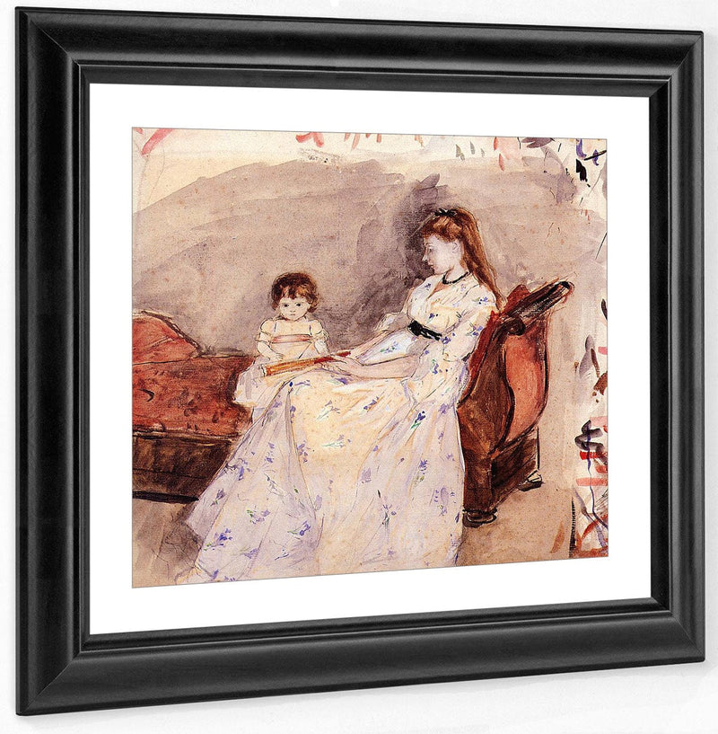 The Artists Sister Edma With Her Daughter Jeanne 1872 Watercolor National Gallery Of Art Washinton By Berthe Morisot Fine Art Print