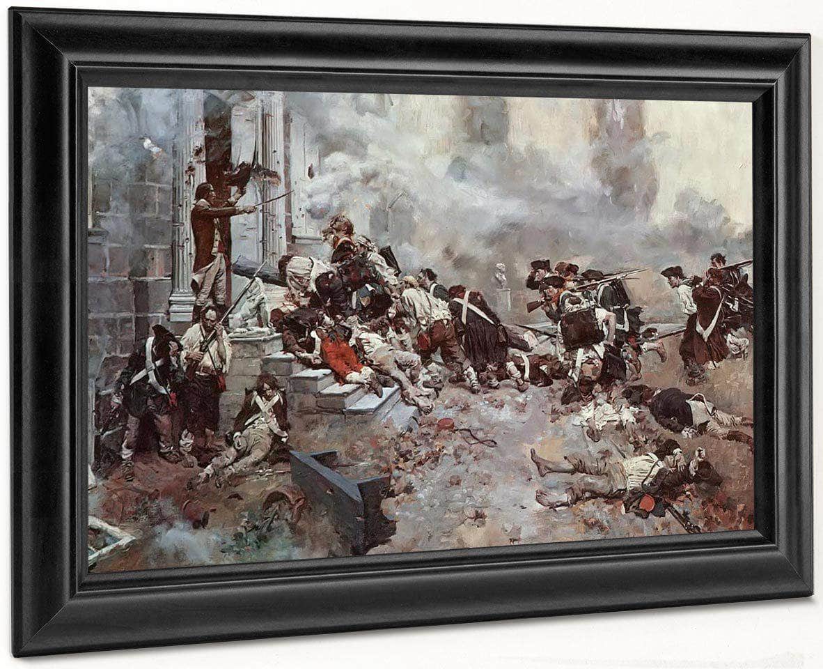 The Attack Upon The Chew House By Howard Pyle Fine Art Print