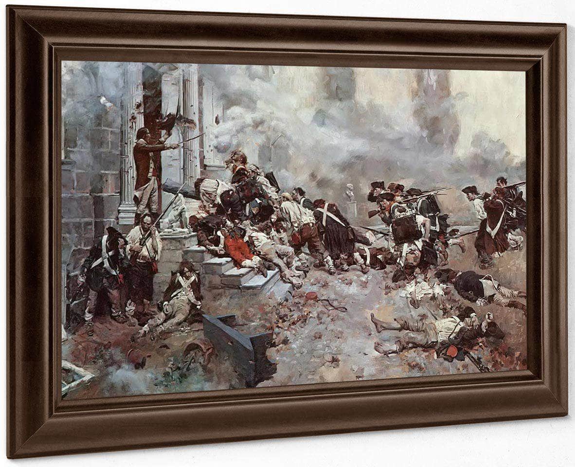 The Attack Upon The Chew House By Howard Pyle Fine Art Print