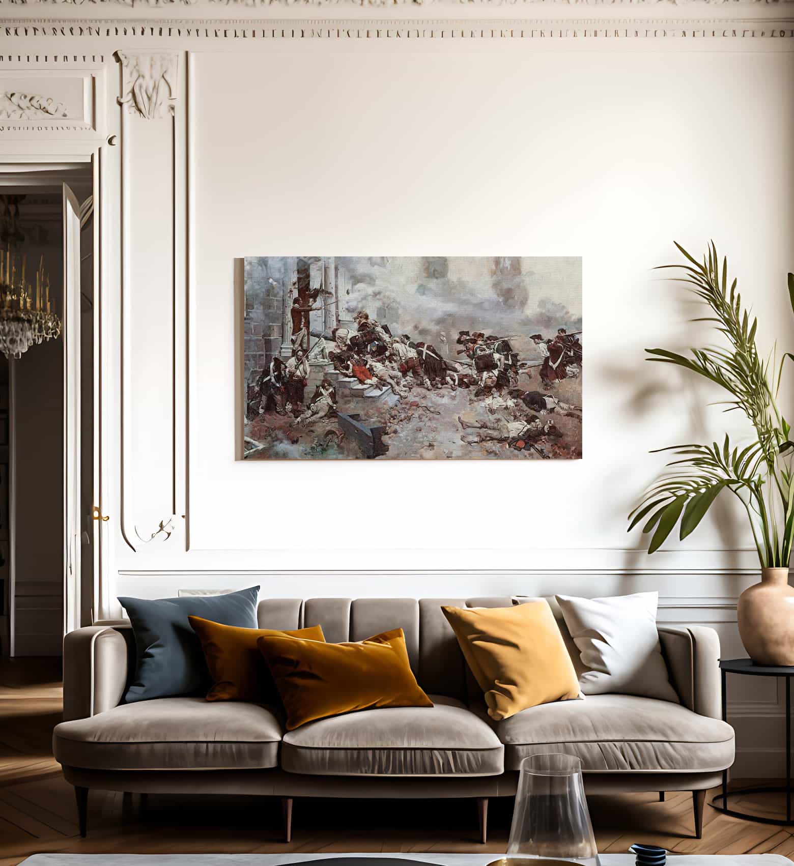 The Attack Upon The Chew House By Howard Pyle Fine Art Print
