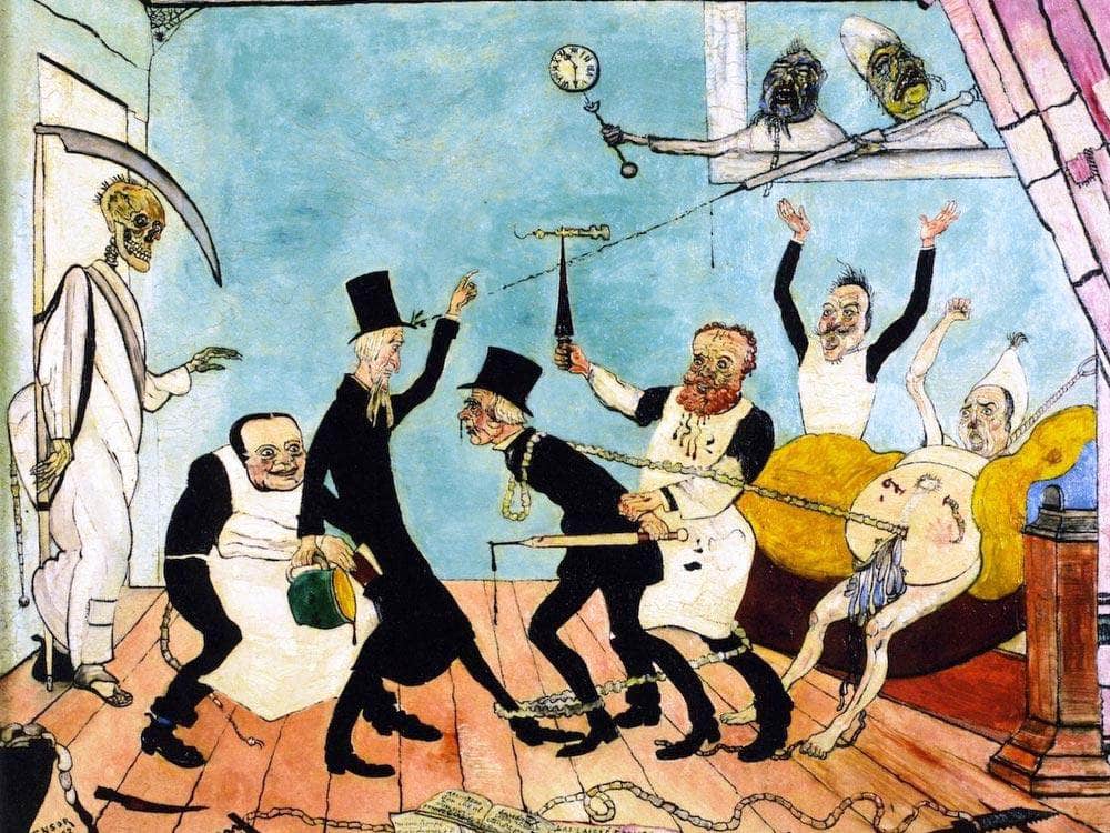 The Bad Doctors By James Ensor Fine Art Print