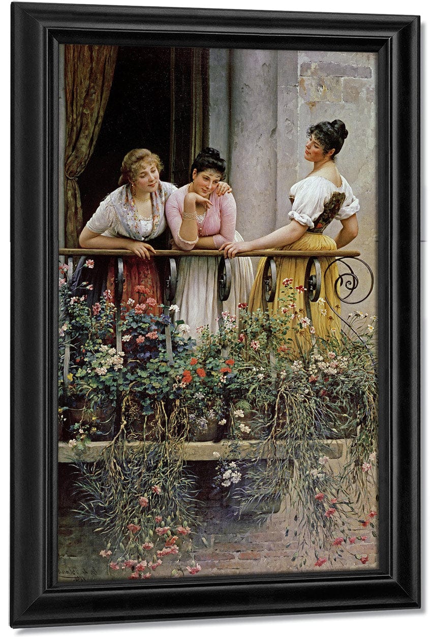 The Balcony By Eugen Von Blaas Fine Art Print