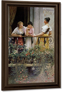 The Balcony By Eugen Von Blaas Fine Art Print