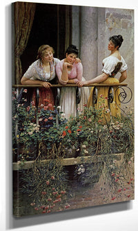 The Balcony By Eugen Von Blaas Fine Art Print