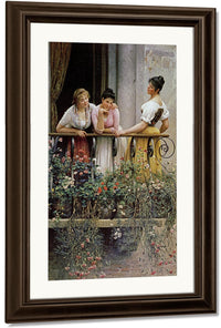 The Balcony By Eugen Von Blaas Fine Art Print