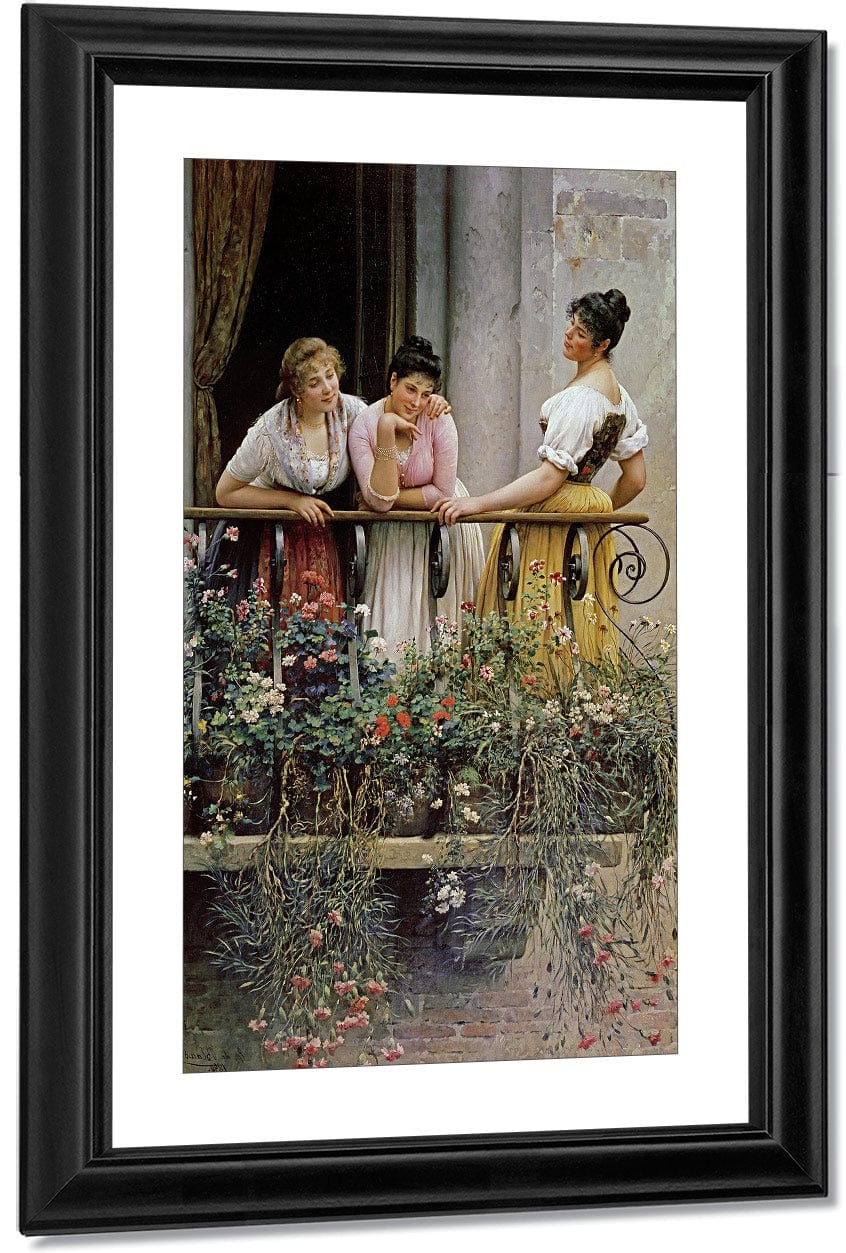 The Balcony By Eugen Von Blaas Fine Art Print