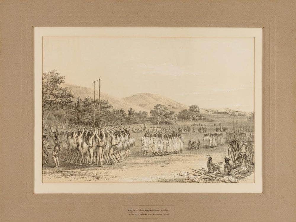 The Ball Play Dance  No. 22 By George Catlin Fine Art Print