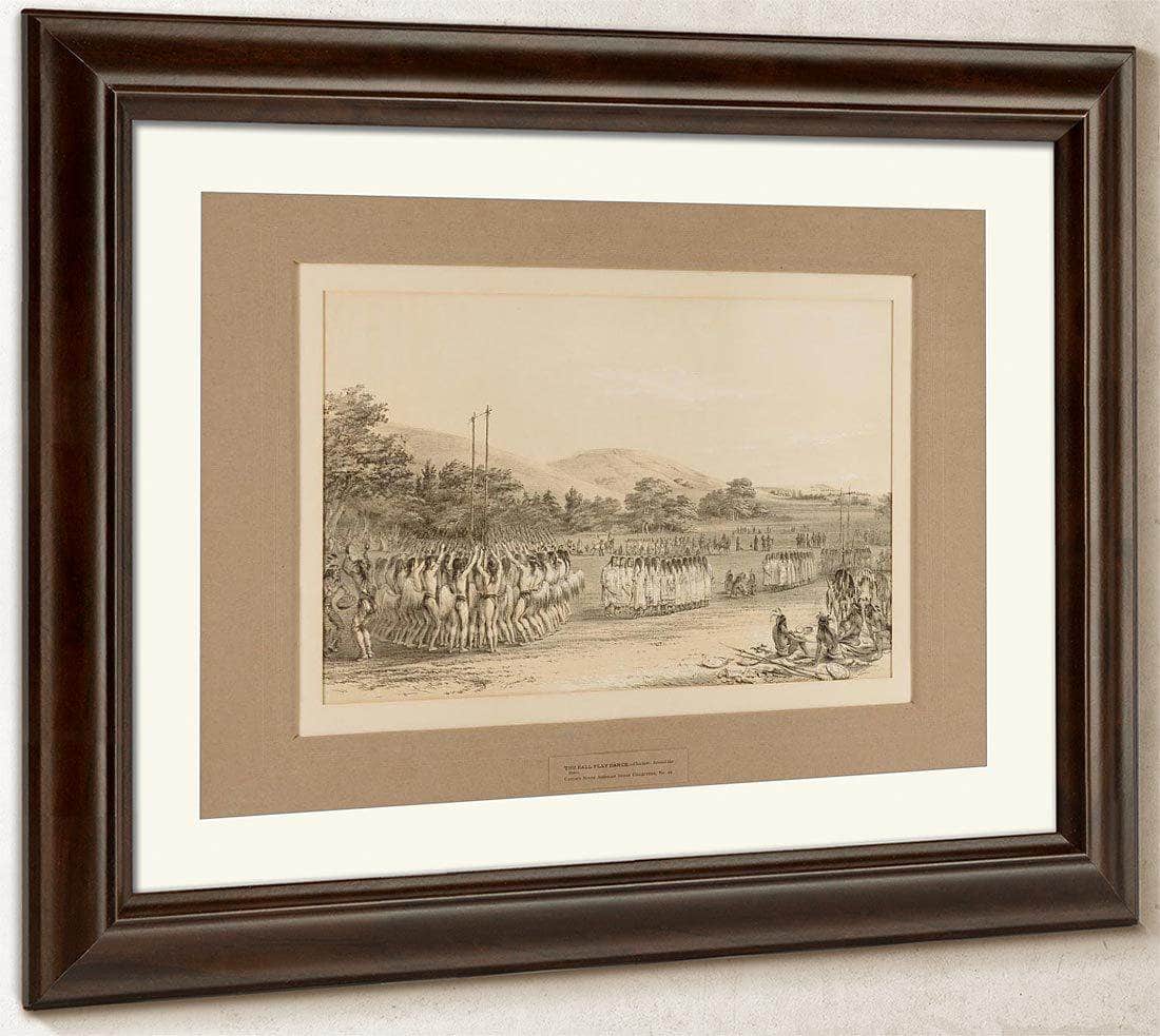 The Ball Play Dance  No. 22 By George Catlin Fine Art Print